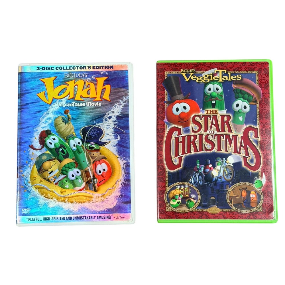 VeggieTales Jonah & Star of Christmas DVD Set Multicolor Kids Family Movie Night